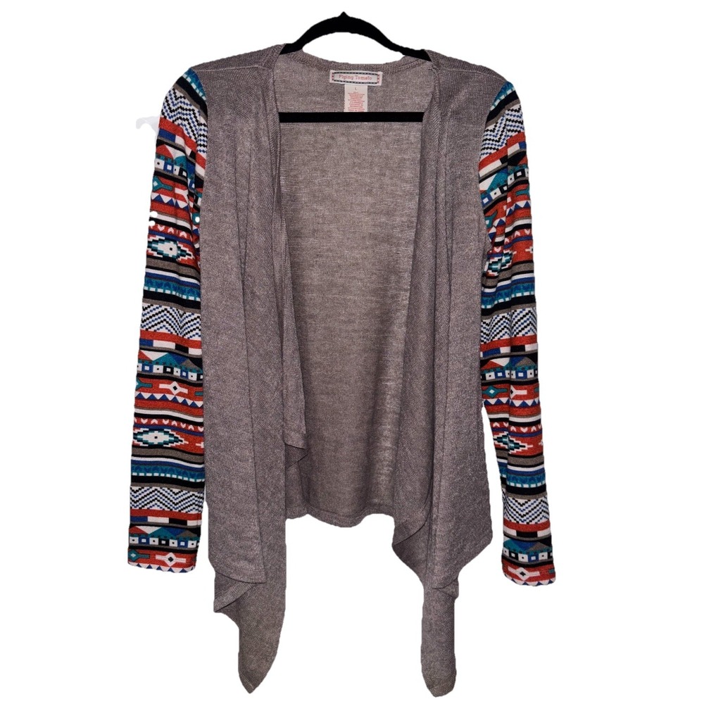 Flying Tomato Womens Size L Brown Aztec Long Sleeve Cardigan